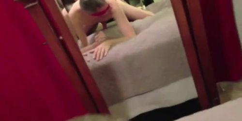 Takes the condom off!