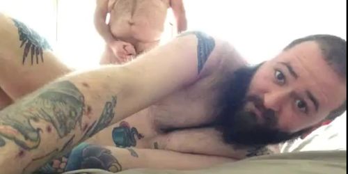 daddy bear fucks tatooed lover