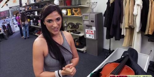 Bitchy brazilian woman gets fucked in the pawnshop offi