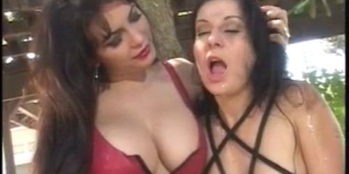 Slut bound by the tree and smacked