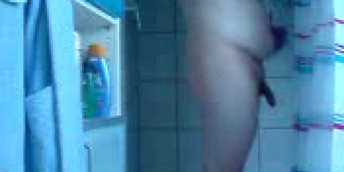 Real Amateur boy take a shower and masturbates