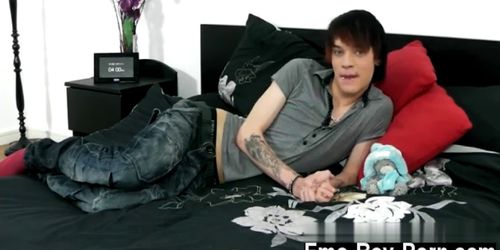 Emoboy toys Hot emo twink Lewis Romeo gets down and fil