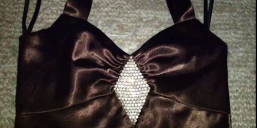 Brown Satin Homecoming Dress 2