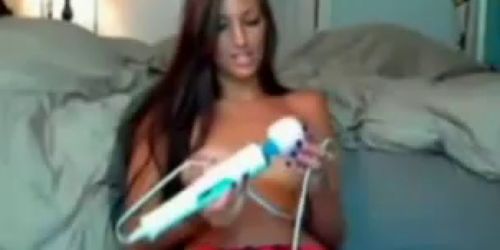 Beautiful girl plays with her toy and teasing