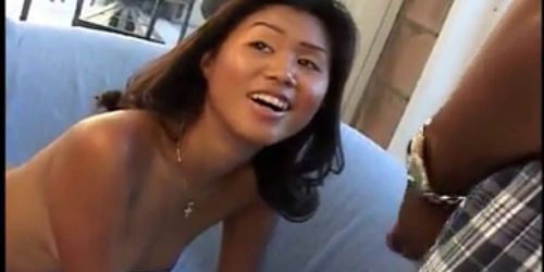 Hot Asian Girl Sucks Big Black Cock