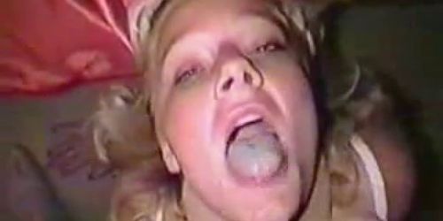 Blonde anal and swallow