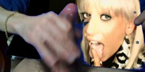 LAdy Gaga's tongue double cum tribute