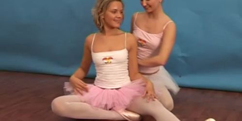 Ballerina girls playing with a dildo