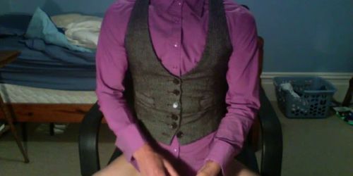 brown and purple secretary teacher