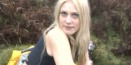 Blond Emma flashes on the hills