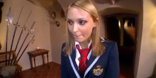 Russian teen gets fucked in a private school