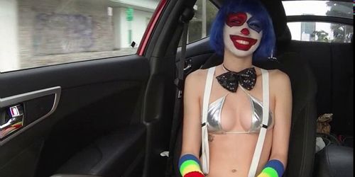 Clown girl gets on a hardcore sex ride 