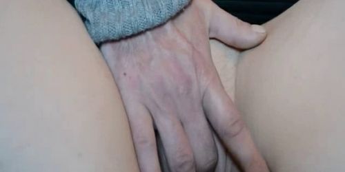 Fingering shaved cunt