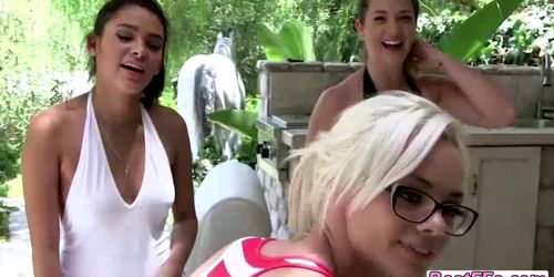 Wet and slimmy lesbian sex action with these teens