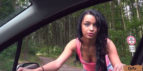 Horny hitchhiker babe Daphne Klyde gets fucked in the f