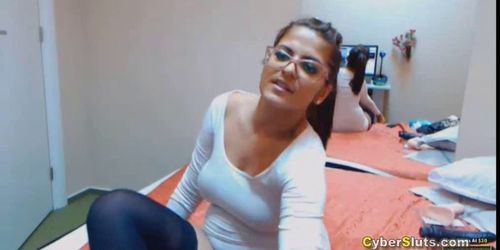 Busty MILF with teacher glasses nasty talk