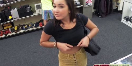 College bitch gets pounded hardcore style in the pawnsh