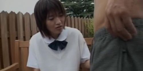  Akane Yoshizawa in uniform gives blowjob 