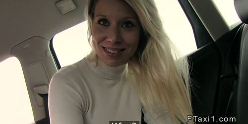 Good looking blonde fucks in back seat