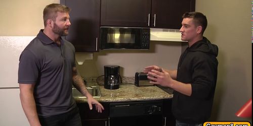 Colby relax as Jordan gives him a deep throat blowjob