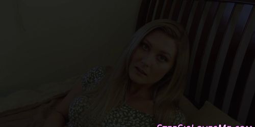 Teen stepsis rides cock