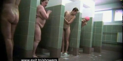 naked housewives spied in public shower