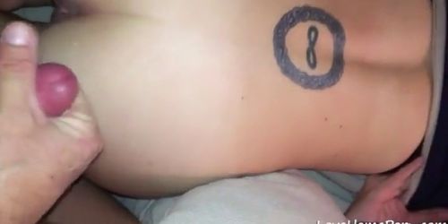 Girlfriend spreads her pussy to welcome my fat cock in