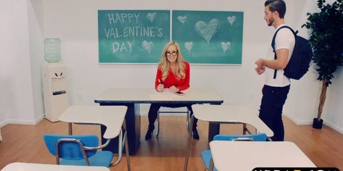 Mature teacher Brandi Love gets with a young student