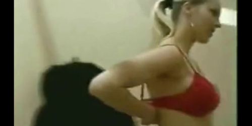 Horny couples dressing room quickie