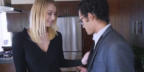 Natalia Starr rides her asshole on top of boss man