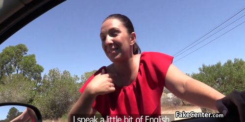 Brunette milf fucks cop outdoors