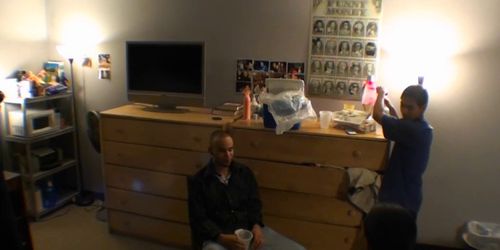 Gays give a blowjob at a party