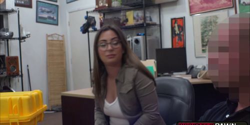 Sexy babe Charlie Harper fucked hard in the office