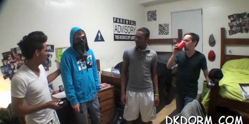 Horny gays enjoy a sex party