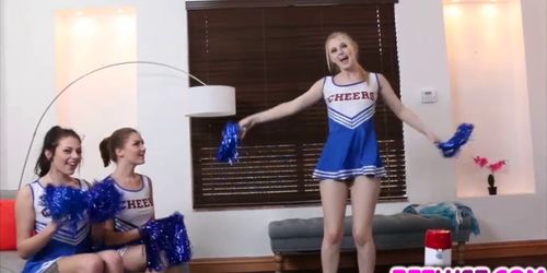 Private cheerleader tryouts turn kinky as horny teens t