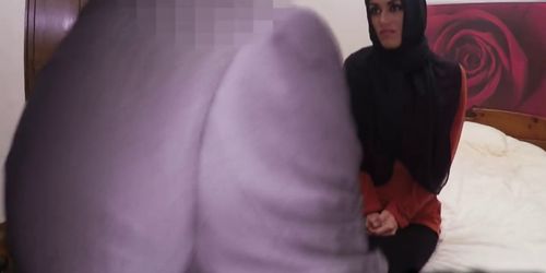 Petite arab teen got her fine pussy smacked after lunch