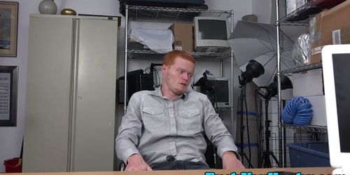 Ginger straight guy doggy styled by black cock