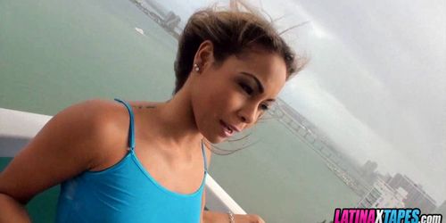 Balcony Blowjob from Latina Hottie