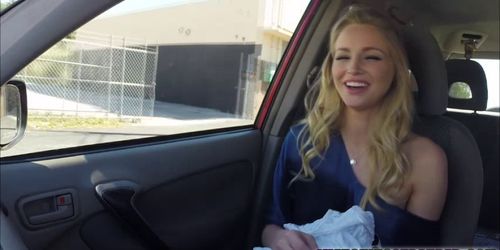 Blonde Teen Staci Carr suck dudes huge cock for a ride