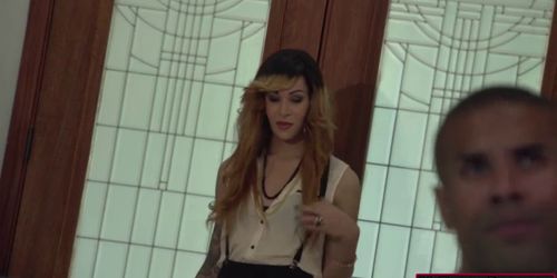 Sexy trans babe sucks and analed by bf