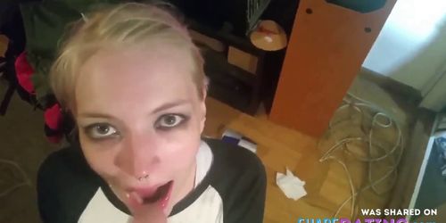 Swedish Amateur Gothic Blowjob (Deep Throat)