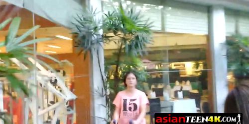 Asian sexy teen fucks hard with Tourist guy in hotel ro