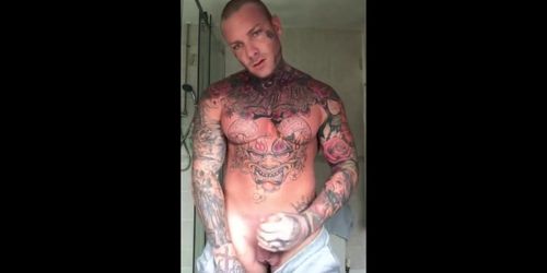 Tattoed guy and huge cock 3