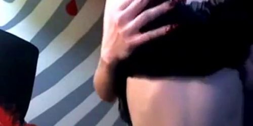 Sexy emo teen strips and masturbates for cam show