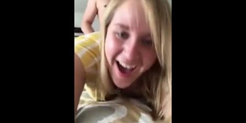 Cute amateur blonde gets fucked from behind