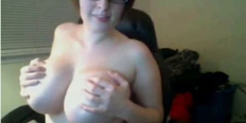 Nerdy Teen With Gigantic Boobs Shows Off