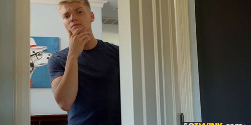 Cute twink stepbrothers enjoy bareback sex session anal