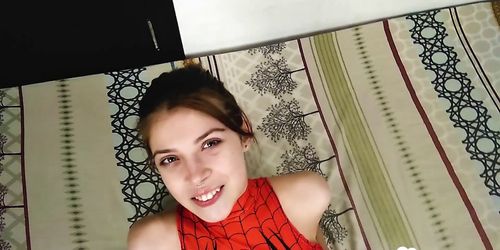 Kinky Stepsister in A Spiderman Outfit Gets Creamed