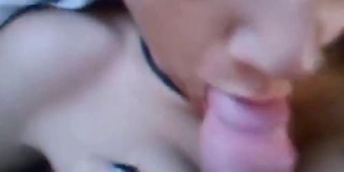 Teen sucking dick and getting a Facial