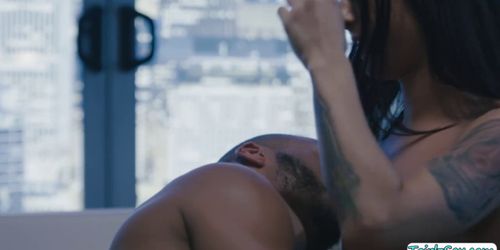 Smalltits TS Khloe Kay licked and butt fucked by her bl